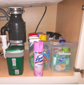 organized under the sink