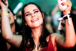 smiling brunette woman