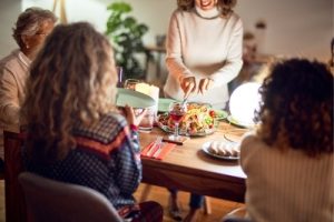 dinner at the table