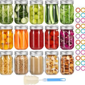 15 Pack Mason Jars  16 oz with lids