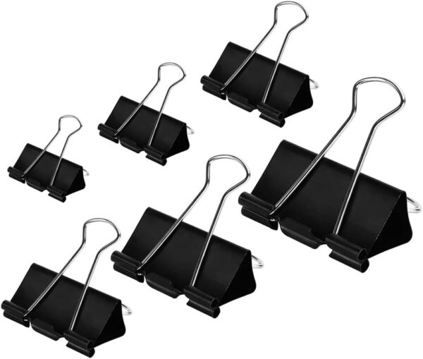 Assorted Black Binder Clips