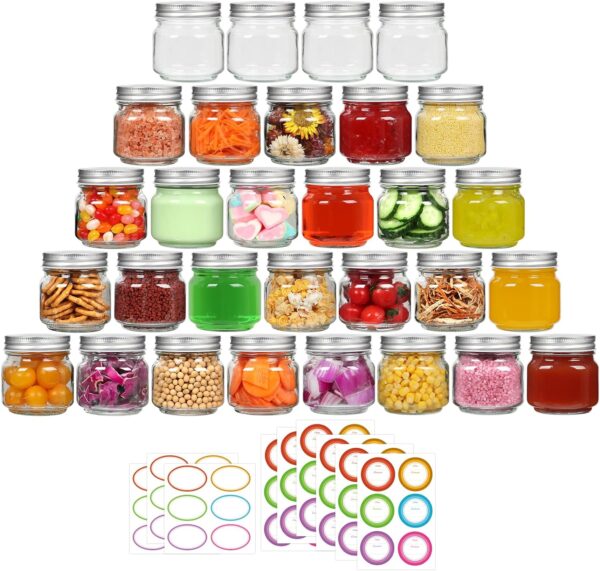 30 Pack Small Mason Jar 8oz with lids